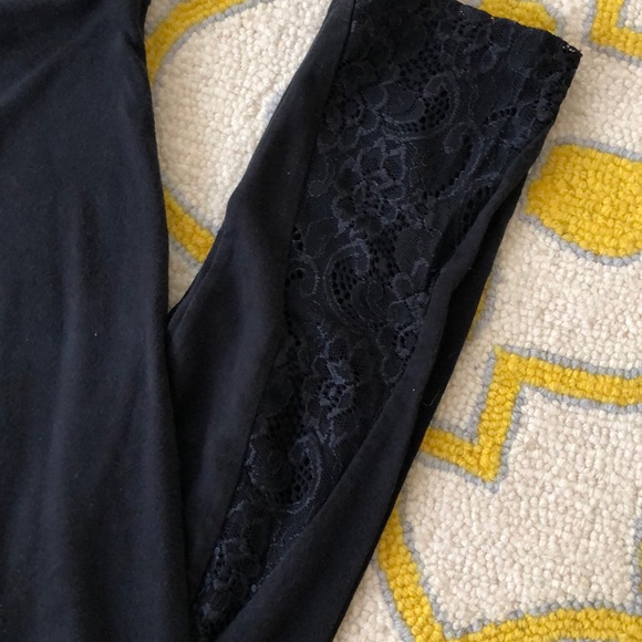 Hang Ten Pants - 🖤Black Leggings w/lace🖤 Sz XL